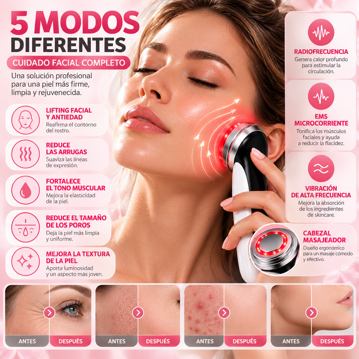 Zelvaria™ SkinLift Pro | Masajeador Facial Multifunción 6 en 1