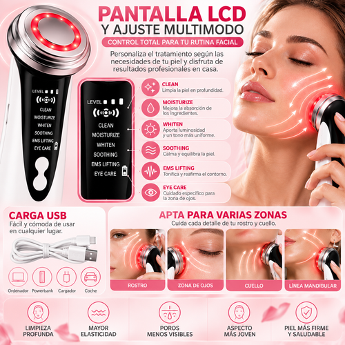 Masajeador facial EMS y limpieza
